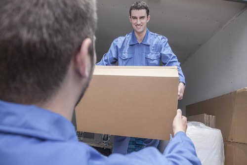 Removal team preparing a home move in a Maida Vale street