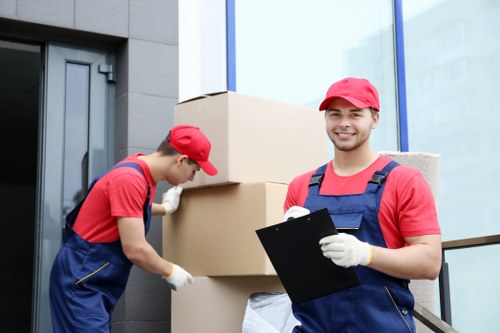 Team member following health and safety procedures at a moving job