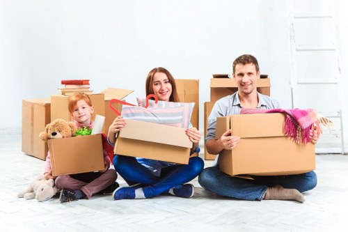 Packed household boxes ready for a local move