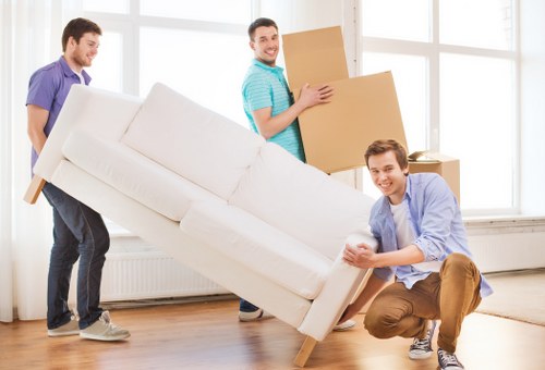 Loading furniture into a removals van for a Maida Vale move