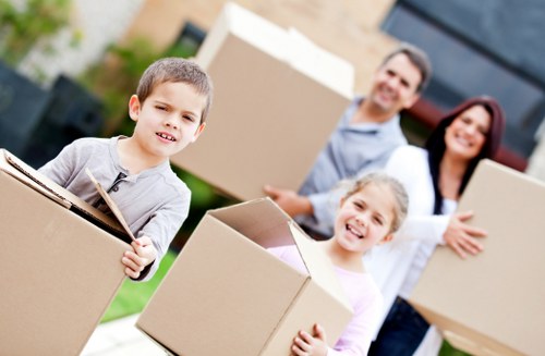 Packed boxes and furniture ready for a local Maida Vale move