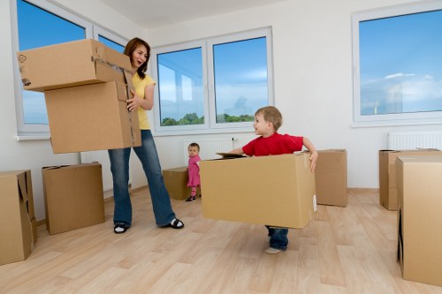 Local moving service handling boxes in West London