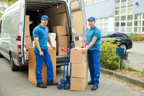 Moving boxes and workstations during an office move